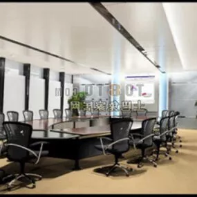 Large Hall Of Conference Room Interior 3d model