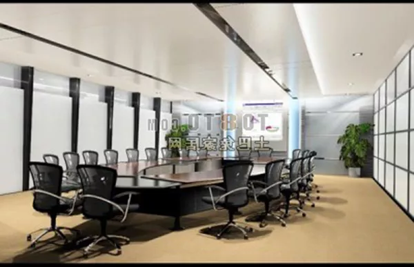 Conference Room Set With Table And Chairs 3d model