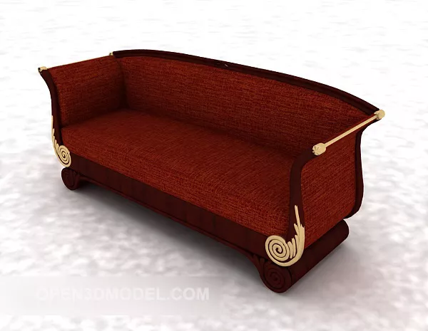 European Classic Sofa Red Fabric 3d model European Classic Sofa Red Fabric 3d model