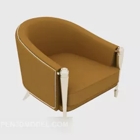 European Single Chair Brown 3d model