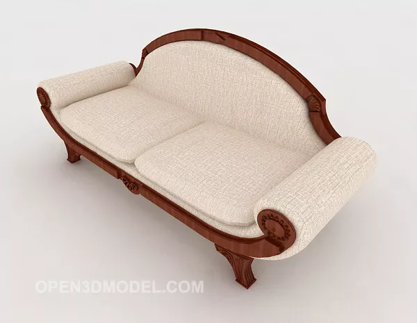 Simple Beige Home Sofa 3d model Simple Beige Home Sofa 3d model