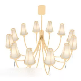 Living Room Simple Brass Chandelier 3d model