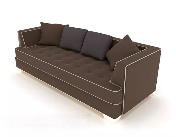 Modern Brown Home Simple Sofa 3d model Modern Brown Home Simple Sofa 3d model