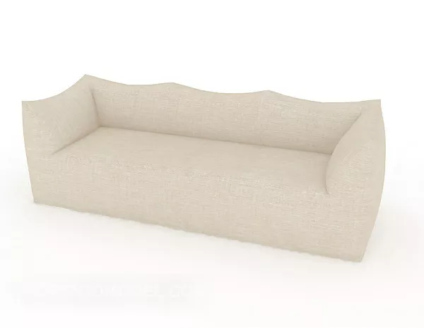 Simple Home Multi-person Beige Sofa 3d model Simple Home Multi-person Beige Sofa 3d model