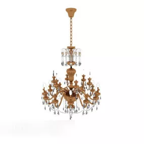 Gold Home Chandelier Decor 3d model