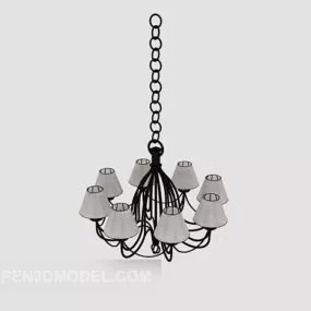 Common Home Chandelier Silver Color 3d model