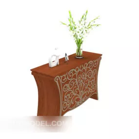 European Home Wood Side Cabinet 3d model