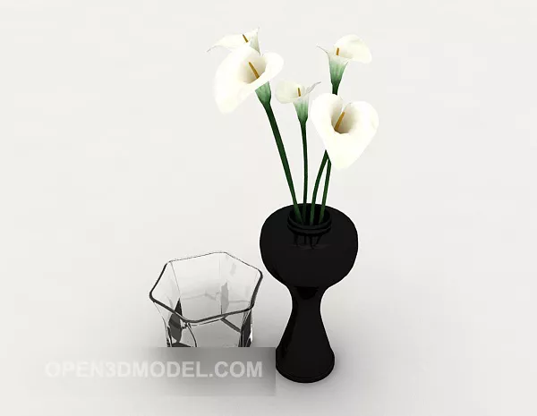 Flower On Bowl 3d model