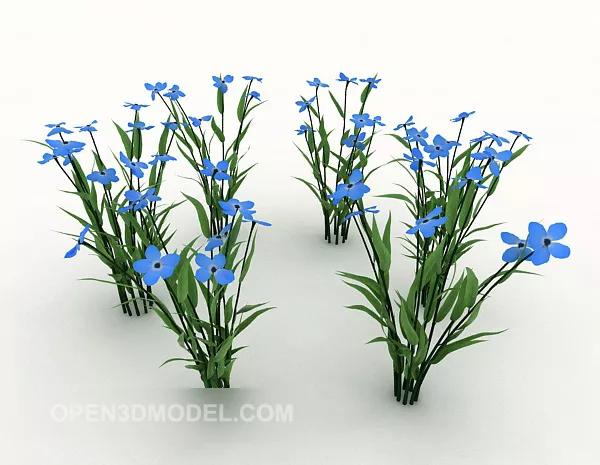 Purple Flower Set 3d model