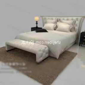 European Double Bed Full Set 3d model