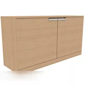 Modern Home Side Cabinet Yellow Wood 3d model