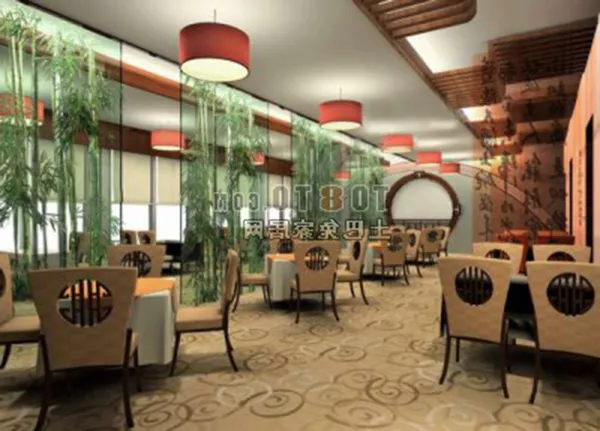 Green Restaurant Interior Eco Design 3d model Green Restaurant Interior Eco Design 3d model