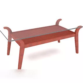 Modern Coffee Table Red Wood 3d model