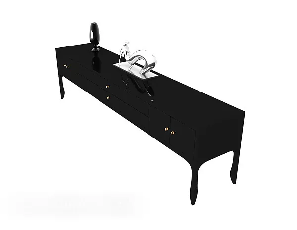 Black Wooden Home Tv Cabinet 3d model Black Wooden Home Tv Cabinet 3d model