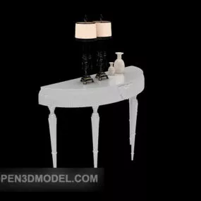European Side Table White Color 3d model