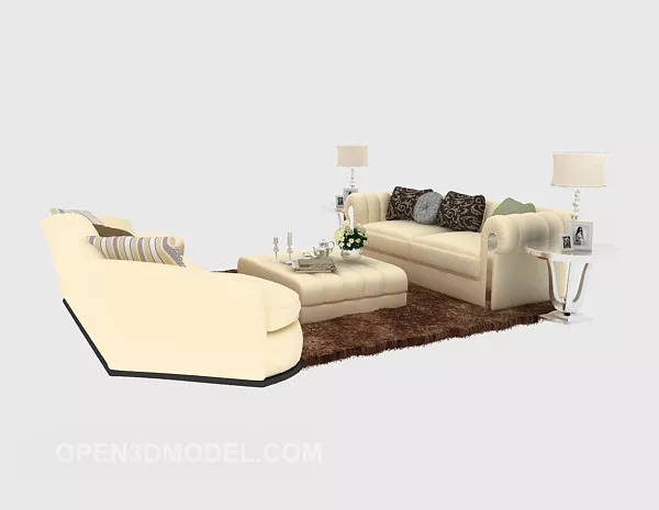 European Sofa Coffee Table Full Set 3d model European Sofa Coffee Table Full Set 3d model