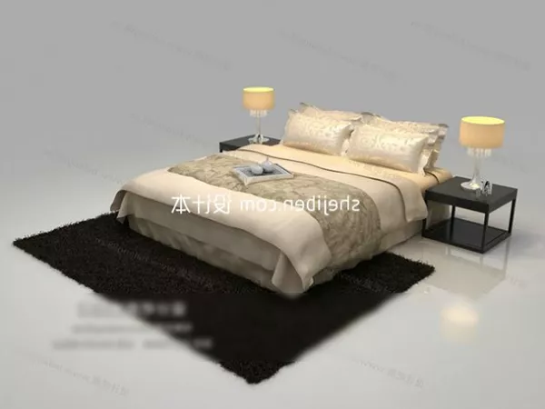 Modern Style Double Bed For Home 3d model Modern Style Double Bed For Home 3d model