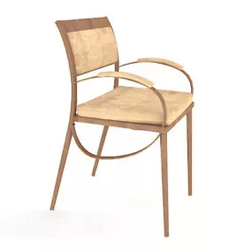 Simple Wooden Home Outdoor Chair 3d model