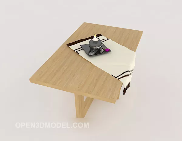 Ash Wood Simple Coffee Table 3d model Ash Wood Simple Coffee Table 3d model