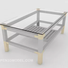 Modern Transparent Glass Coffee Table V1 3d model
