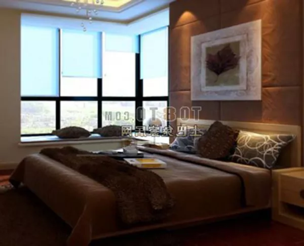 Bedroom Modern With Big Windows 3d model Bedroom Modern With Big Windows 3d model