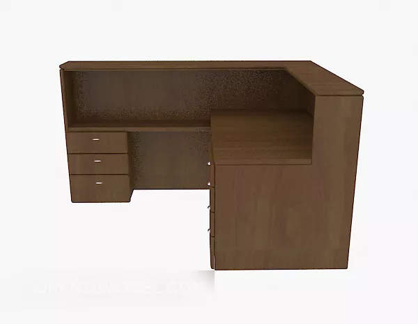 Solid Wood Simple Desk L Shaped 3d model Solid Wood Simple Desk L Shaped 3d model
