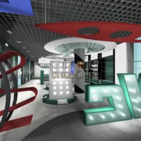 Art Hall With Led Lighting 3d model