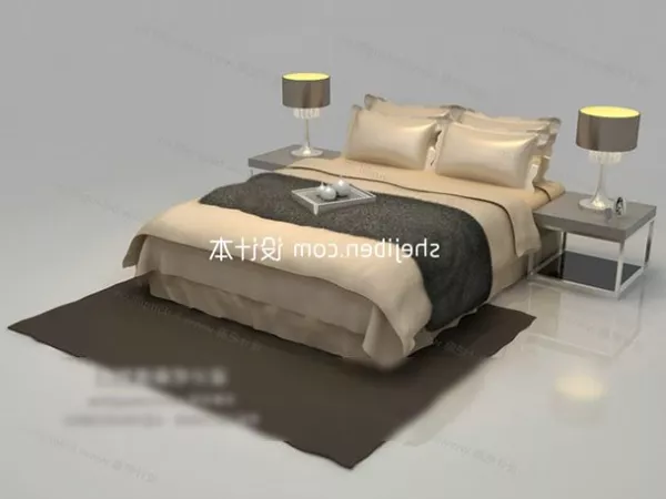 Common Modern Double Bed 3d model Common Modern Double Bed 3d model