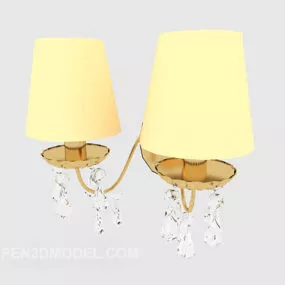 Yellow Shade Home Wall Lamp 3d model