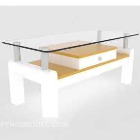 Simple Rectangular Glass Coffee Table 3d model