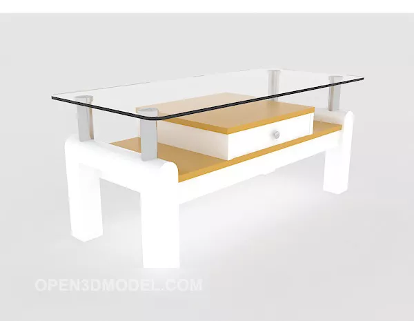 Simple Rectangular Glass Coffee Table 3d model Simple Rectangular Glass Coffee Table 3d model