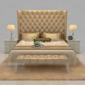 Minimalist Home Double Bed 3d model