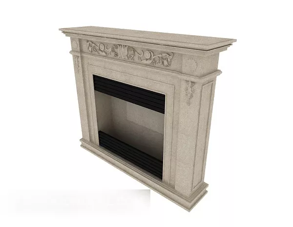 Classic Marble Fireplace Mantel 3d model