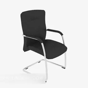 Black Leather Simple Office Chair 3d model