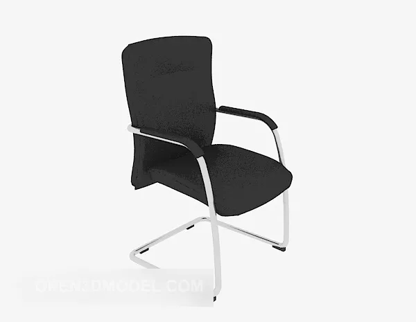 Black Leather Simple Office Chair 3d model Black Leather Simple Office Chair 3d model