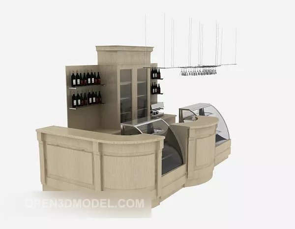 Interior Bar With Furniture 3d model