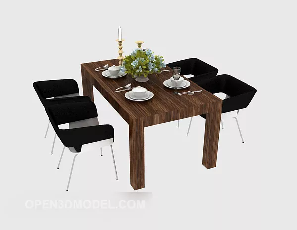 Simple Home Dining Table Modern Style 3d model Simple Home Dining Table Modern Style 3d model