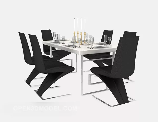 Modern Minimalist Home Dining Table V1 3d model Modern Minimalist Home Dining Table V1 3d model