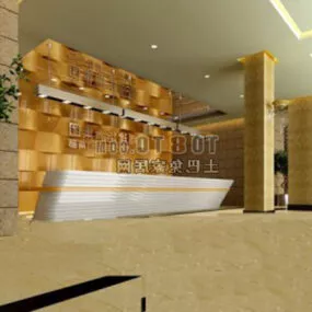 Common Hotel Lobby Interior 3d model