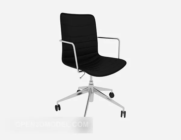 Black Leather Mobile Office Chair 3d model Black Leather Mobile Office Chair 3d model