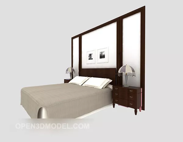 Hotel Room Bed Set Furniture 3d model Hotel Room Bed Set Furniture 3d model