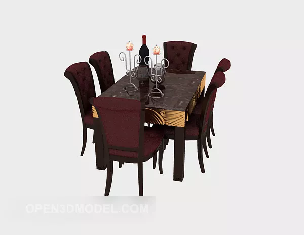 American Home Table Chair Classic 3d model American Home Table Chair Classic 3d model