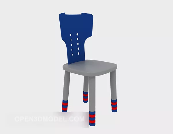 Children’s Chair Blue Back 3d model Children’s Chair Blue Back 3d model