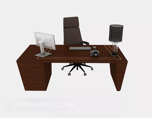 Simple Work Desk Furniture 3d model Simple Work Desk Furniture 3d model