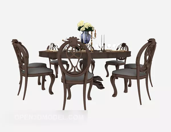 Home Table European Vintage Furniture 3d model Home Table European Vintage Furniture 3d model