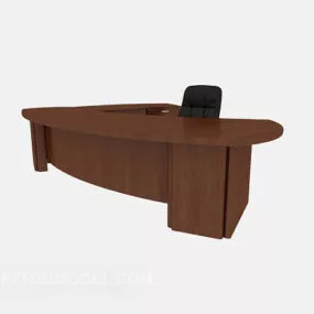 Brown Desk Modern Furniture 3d model