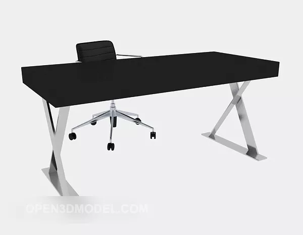 Black Desk Modern Style Minimalist 3d model Black Desk Modern Style Minimalist 3d model