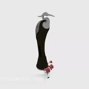 Bird Shaped Vase Chinese Decoration 3d model