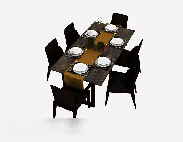 Home Table And Chair 3d model Home Table And Chair 3d model