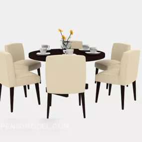 Modern Restaurant Table And Chair 3d model